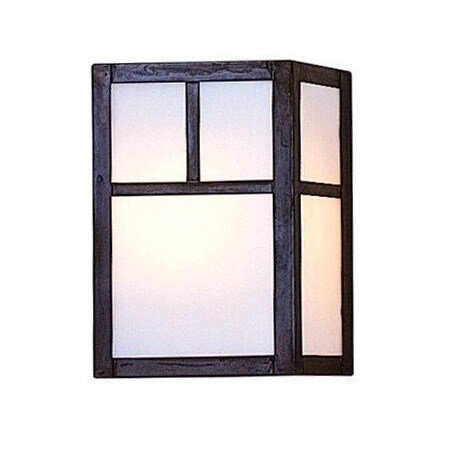 Arroyo Craftsman 8" Mission Sconce Without Overlay (Empty), Raw Copper, Rain Mist Glass MS-8ERM-RC
